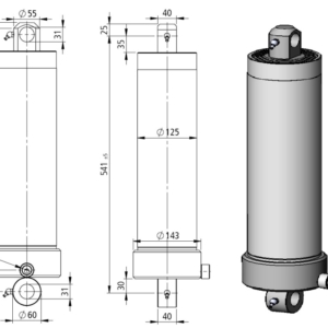 3104651053002 Teleskoopsilinder, 3-jätku, 8-18T