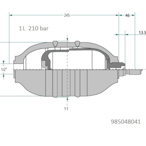 Hüdroaku 1.0L, 210bar