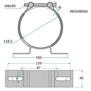 Hüdroaku kinnitusklamber D118,5mm