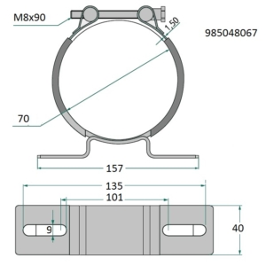 Hüdroaku kinnitusklamber D70mm